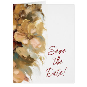 Vintage carte d'art floral enregistrer la date, in