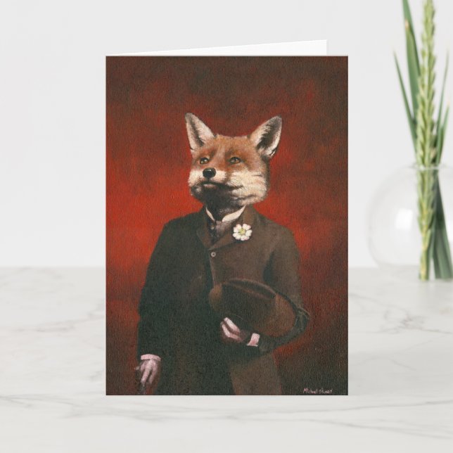 Vintage carte de voeux M. Fox (Devant)