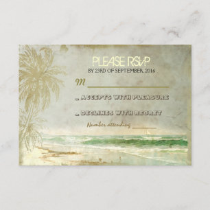 vintage carte RSVP de mariage rustique de plage