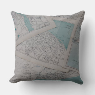 Vintage Cartographer's Dream Throw Pillow