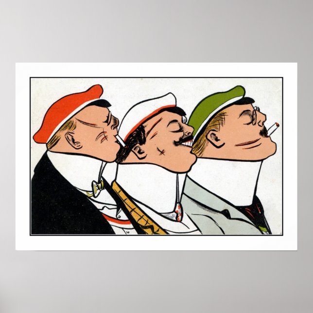 Vintage Cartoon Academic Fencing Mensur Poster (Front)