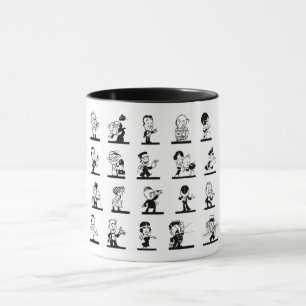 Vintage cartoon black and white comics funnies mug