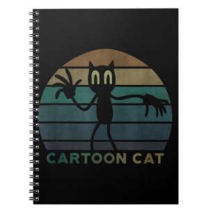 Vintage Cartoon Cat Creepypasta   Cool Cat Lover Notebook