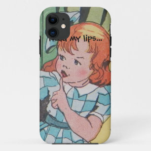 Vintage Cartoon Illustration Read My Lips iPhone 11 Case