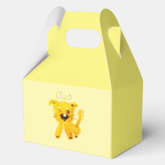 Vintage Cartoon Kids – Cheerful Yellow Puppy Favor Box