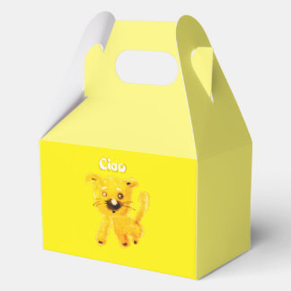 Vintage Cartoon Kids – Cheerful Yellow Puppy Favor Box
