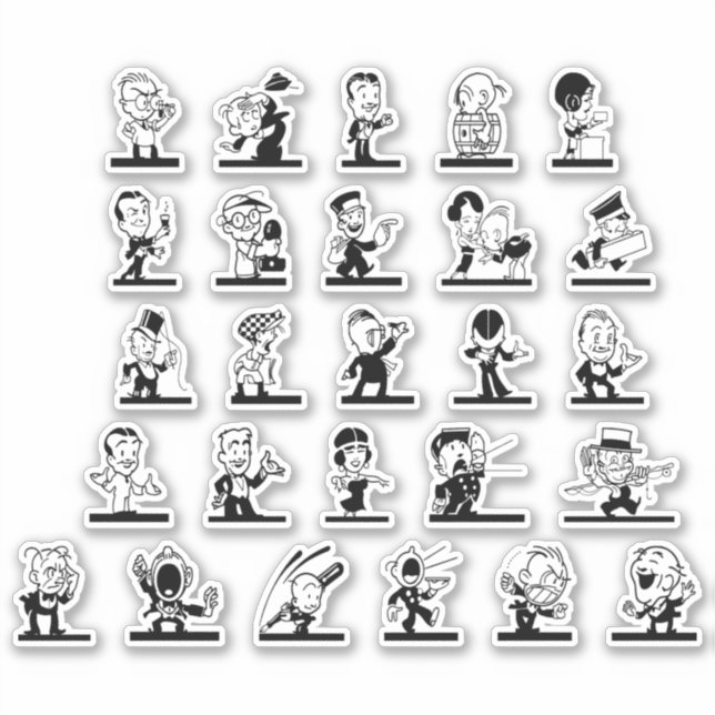 Vintage cartoon retro black and white comics (Front)