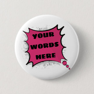 Vintage Cartoon Superhero Fight Bubble CUSTOMIZE I 2 Inch Round Button