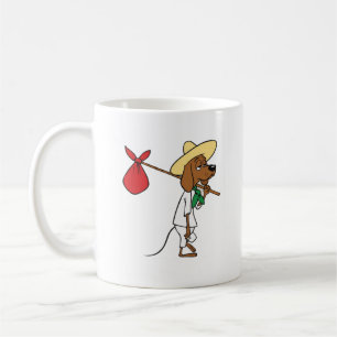 Vintage Cartoon Travelling Hound Dog – Retro Bindl Coffee Mug