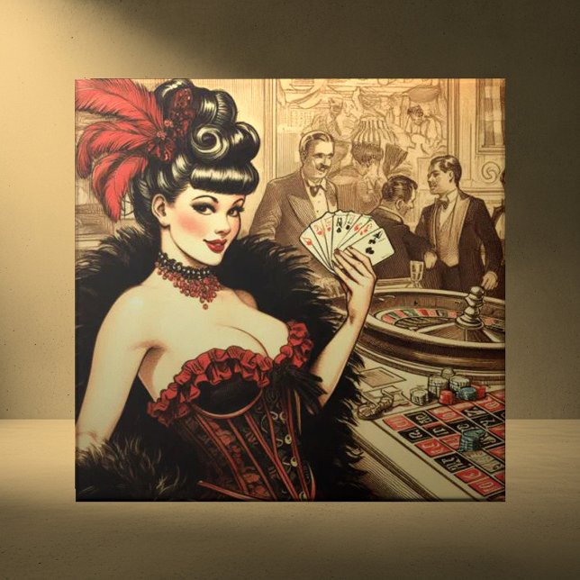 Vintage Casino Girl Tile (Creator Uploaded)
