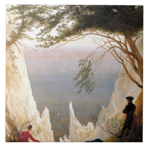 Vintage Caspar Friedrich Chalk Cliffs at Ruegen Tile
