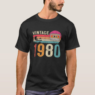 Vintage Cassette 1980 Born 42Nd Birthday T-Shirt