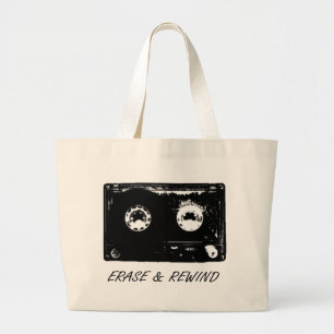 Vintage cassette design! large tote bag