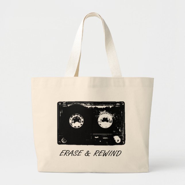Vintage cassette design! large tote bag (Front)
