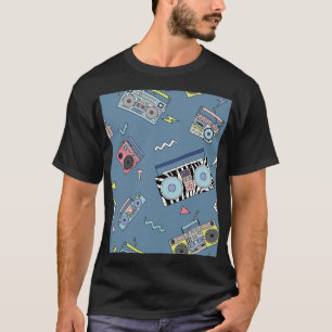 Vintage Cassette Players: Retro Seamless Art T-Shirt