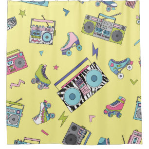 Vintage cassette, roller skates: retro