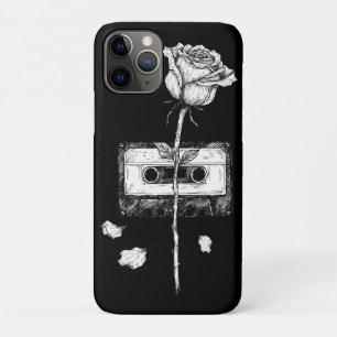 Vintage Cassette Tape Blooming Rose Aesthetic iPhone 11 Pro Case
