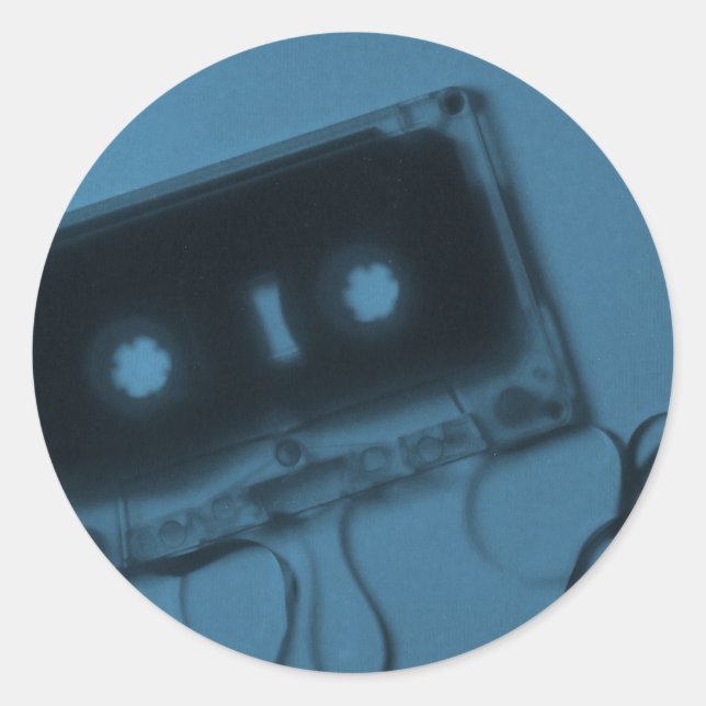Vintage Cassette Tape Blue Sticker (Front)