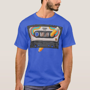 Vintage Cassette Tape Pencil 70's 80's 90's Music T-Shirt