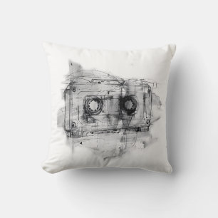 Vintage Cassette Tape Throw Pillow