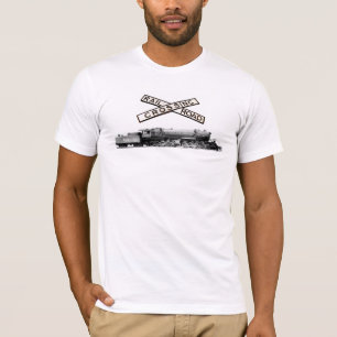 Vintage Cast Iron Railroad Crossbuck And Steam T-Shirt
