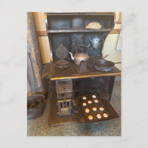 Vintage Cast Iron Stove with Waffle Iron Postcard