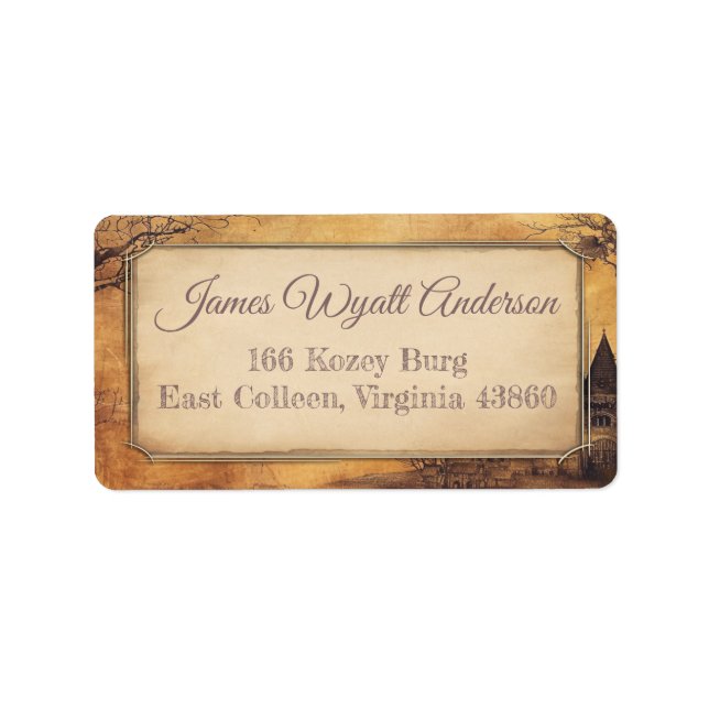 Vintage Castle. Address / Shipping / Book Label (Front)