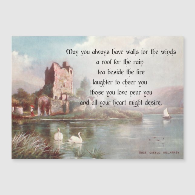 Vintage Castle in Killarney w/Irish Blessing (Front)