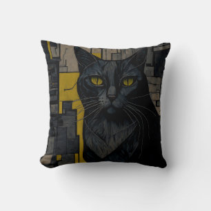 vintage cat 1 throw pillow