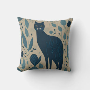 vintage cat 2 throw pillow