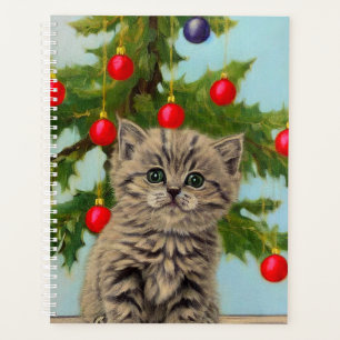 Vintage Cat and Christmas Tree Planner