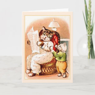 Vintage Cat and Kitten Note Card