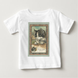 Vintage cat and mouse "waiting for me?" baby T-Shirt