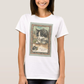 Vintage cat and mouse "waiting for me?" T-Shirt