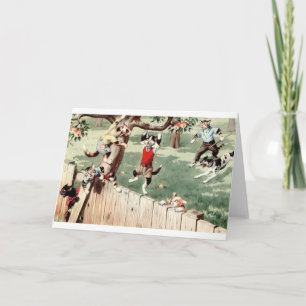 Vintage Cat Apple Thieves Note Card