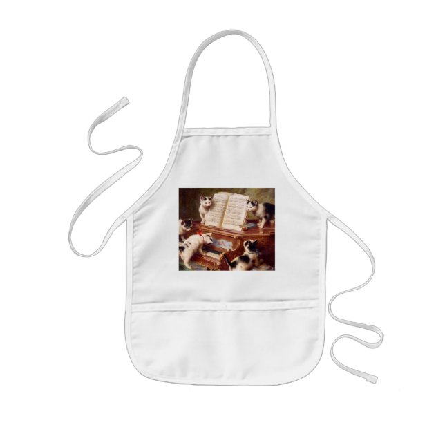Vintage Cat Art:  Kittens' Recital Kids Apron (Front)