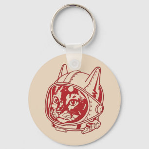 Vintage cat astronaut keychain