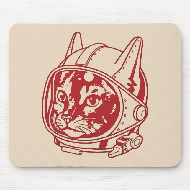 Vintage cat astronaut     mouse pad (Front)
