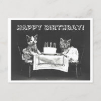 Vintage Cat Birthday Cake Oddity