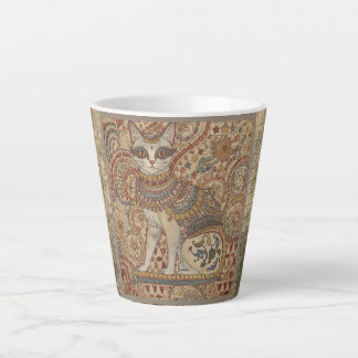 Vintage Cat, Cat Motif Art , Ancient Greece Style, Latte Mug