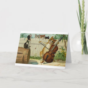 Vintage Cat Cello Concerto Note Card