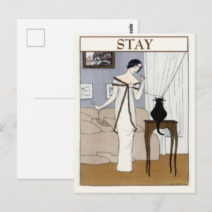 Vintage CAT,  change text Postcard