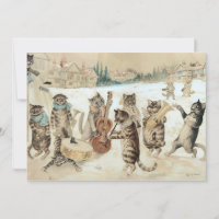 Vintage Cat Christmas Carol Louis Wain Art
