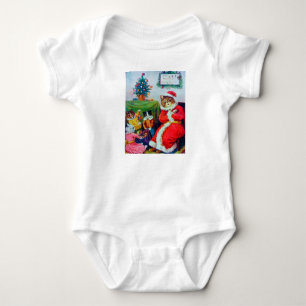 Vintage Cat Christmas, Louis Wain Baby Bodysuit