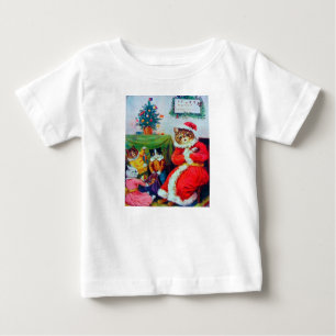 Vintage Cat Christmas, Louis Wain Baby T-Shirt