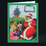 Vintage Cat Christmas, Louis Wain Card<br><div class="desc">Louis Wain (5 August 1860 – 4 July 1939) was an English artiste known for his drawings,  which consistently featured anthropomorphised large-eyed cats and kittens. In his later years he may have suffered from schizophrenia (although this claim is disputed),  which,  according to some psychiatrists,  can be seen in his works. Quote:Wikipedia</div>