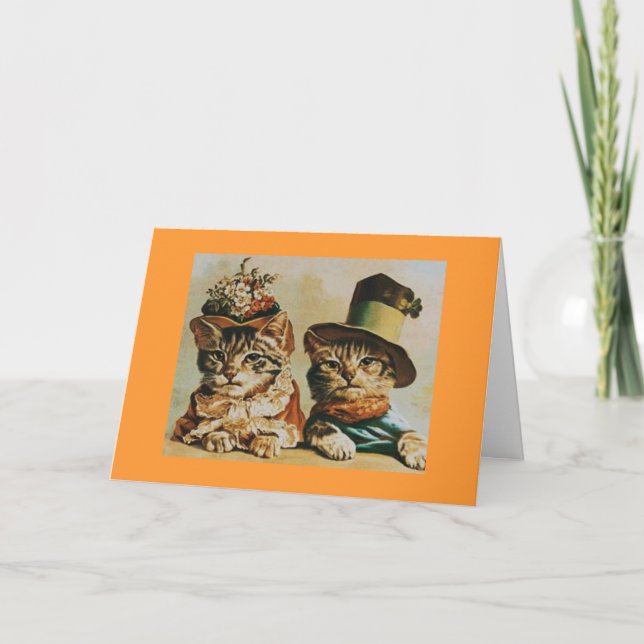 Vintage Cat Couple Anniversary Card (Front)