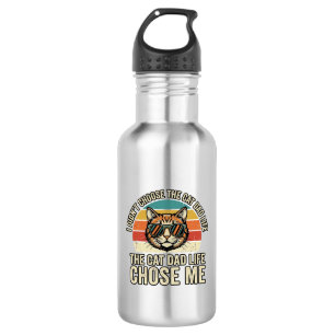 Vintage Cat Dad Life Chose Me T-Shirt Design_1 532 Ml Water Bottle