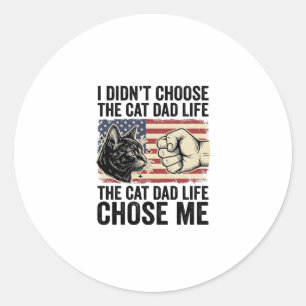 Vintage Cat Dad Life Patriotic Vector Shirt Design Classic Round Sticker
