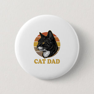 Vintage Cat Dad Retro Cat Lover Shirt Design_1 2 Inch Round Button
